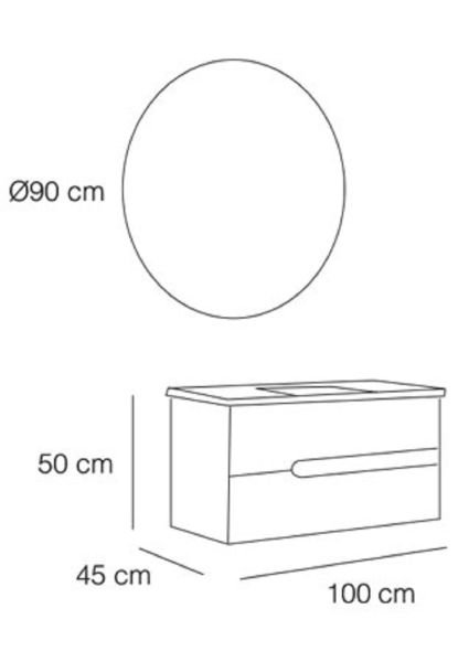 Fym Bodrum 100 cm Banyo Dolabı Antrasit