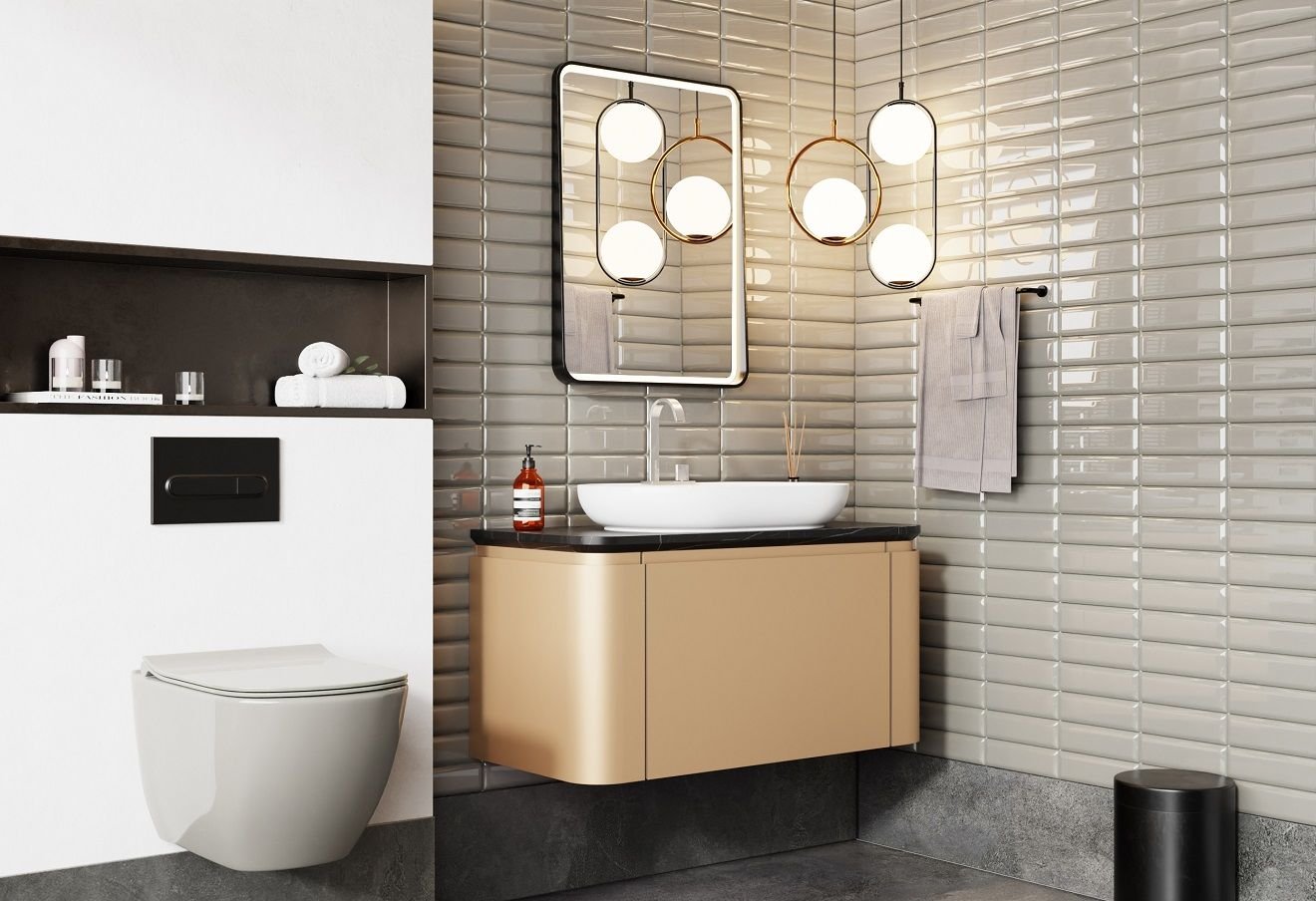 Karen Moon 100 cm Kapuçino Banyo Dolabı