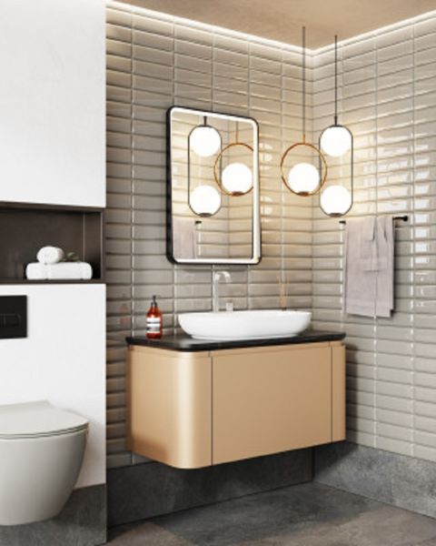 Karen Moon 100 cm Kapuçino Banyo Dolabı