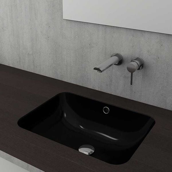 BOCCHİ Scala Tezgahaltı Lavabo 55 cm Parlak Siyah