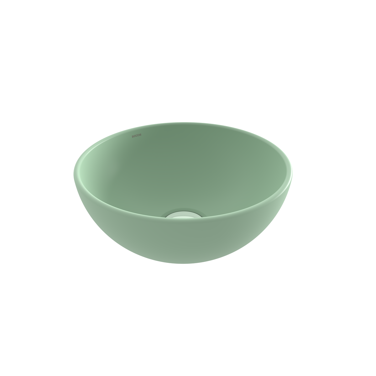 BOCCHI Sottile Slim Line Yuvarlak Mini Lavabo 26 cm, Mat Mint Yeşil
