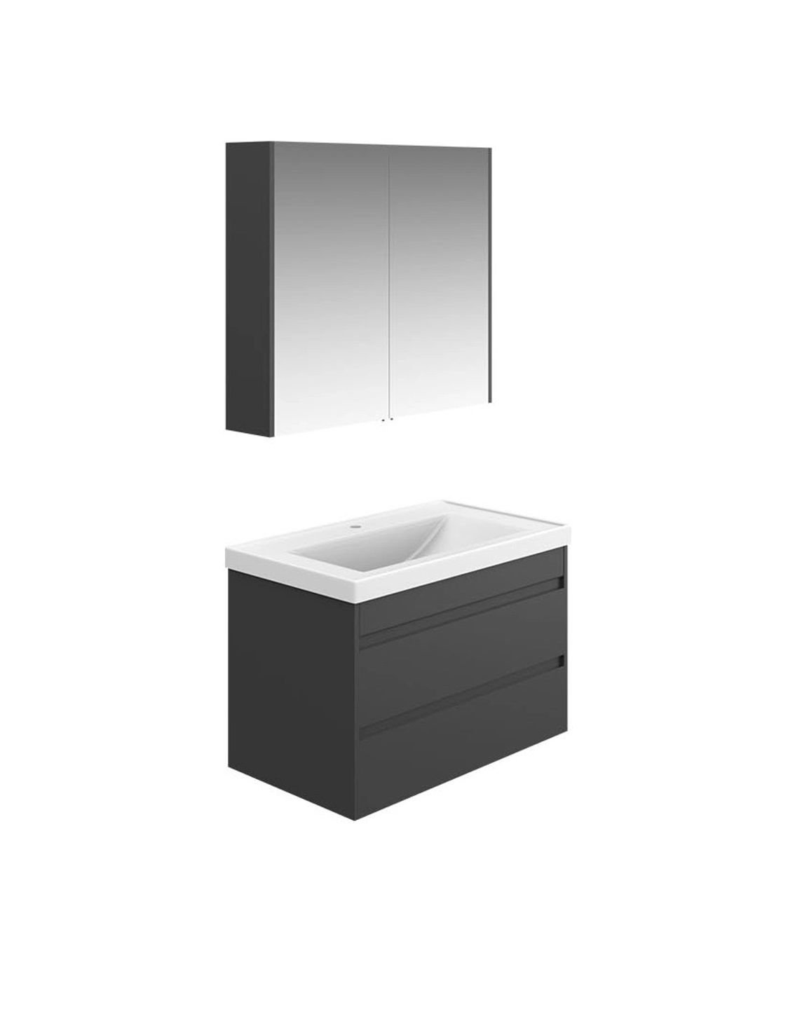 Karen Lara 80 cm Antrasit Banyo Dolabı
