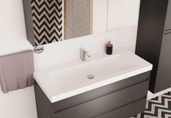 Karen Lara 80 cm Antrasit Banyo Dolabı