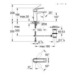 Grohe Allure Brillant Tek Kumandalı Lavabo Bataryası M-Boyut Krom