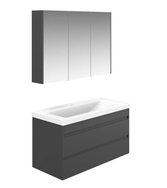 Karen Lara 100 cm Antrasit Banyo Dolabı