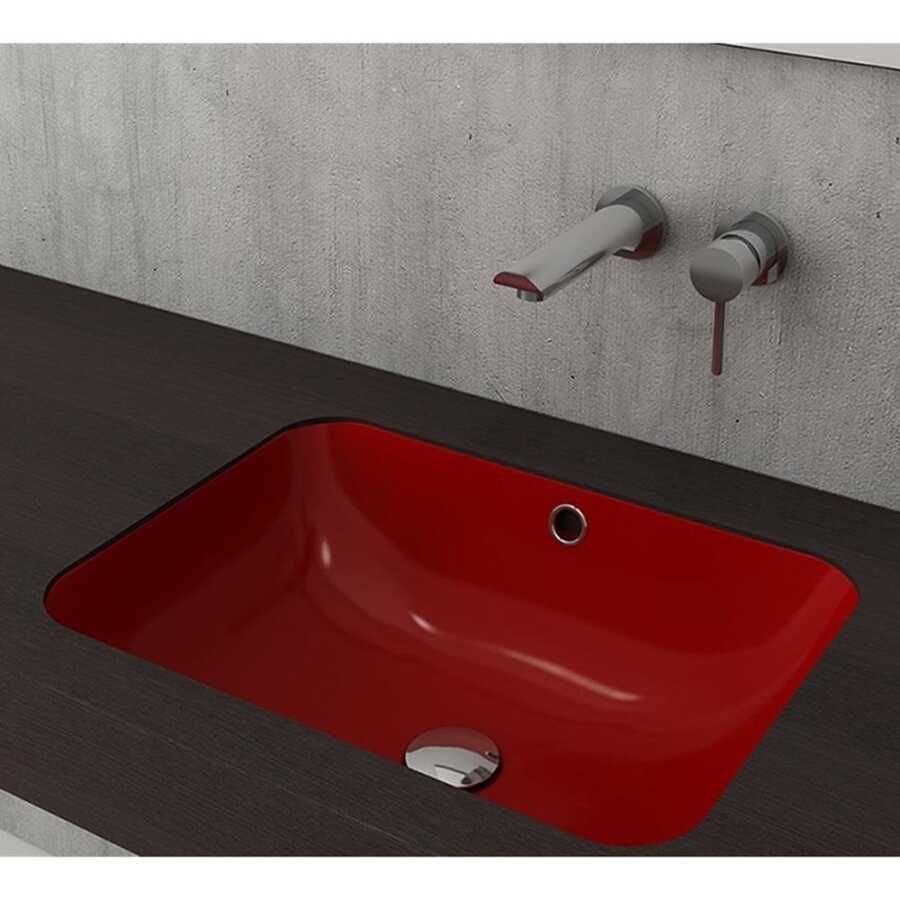 BOCCHİ Scala Tezgahaltı Lavabo 55 cm Parlak Kırmızı