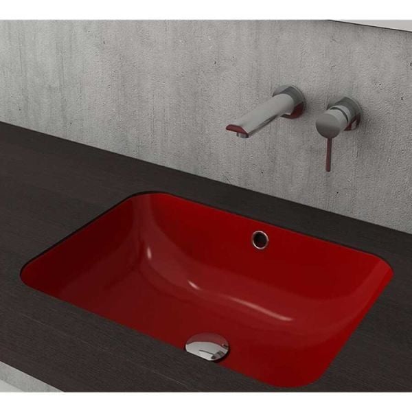 BOCCHİ Scala Tezgahaltı Lavabo 55 cm Parlak Kırmızı