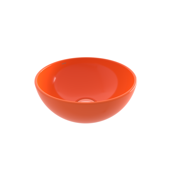 BOCCHI Sottile Slim Line Yuvarlak Mini Lavabo 26 cm, Parlak Turuncu
