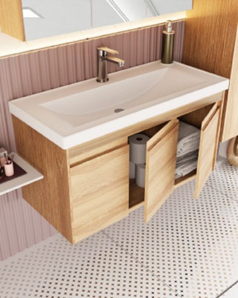 Karen City 100 cm Sonomo Banyo Dolabı