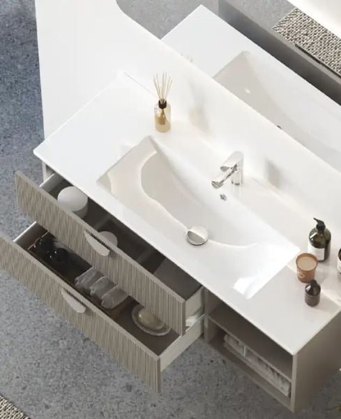 Fym Gloria 120 cm Banyo Dolabı Kül Gri