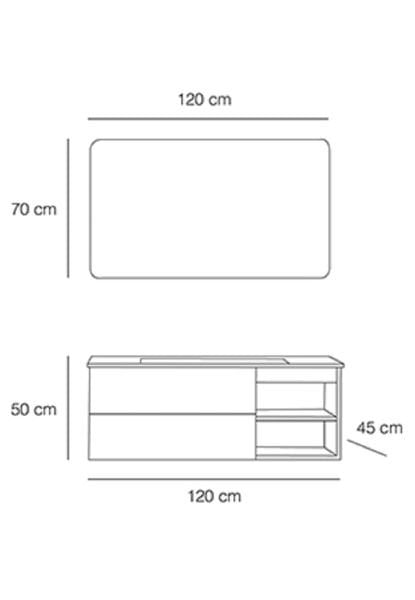 Fym Gloria 120 cm Banyo Dolabı Kül Gri