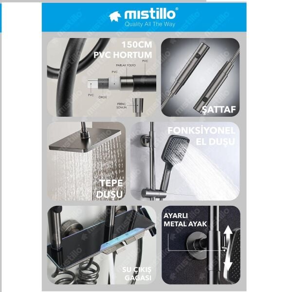 Mistillo Piyano Robot Duş Seti MPS105