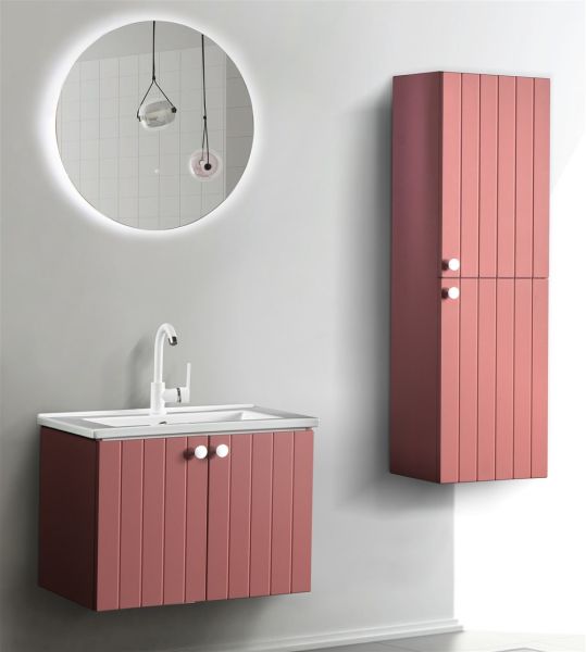D Line 65 cm Pembe Banyo Dolabı