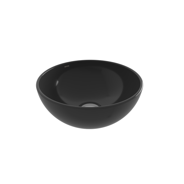BOCCHI Sottile Slim Line Yuvarlak Mini Lavabo 26 cm, Parlak Siyah
