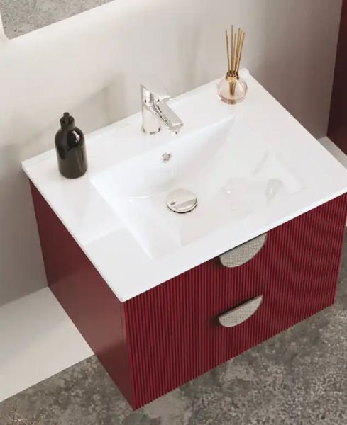 Fym Gloria 60 cm Banyo Dolabı Yakut Kırmızı
