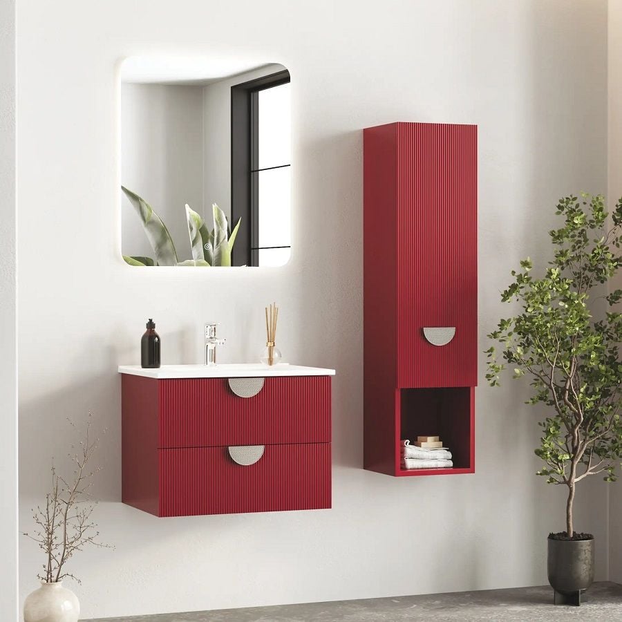 Fym Gloria 60 cm Banyo Dolabı Yakut Kırmızı boy dolabı istemiyorum