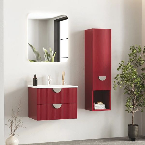 Fym Gloria 60 cm Banyo Dolabı Yakut Kırmızı