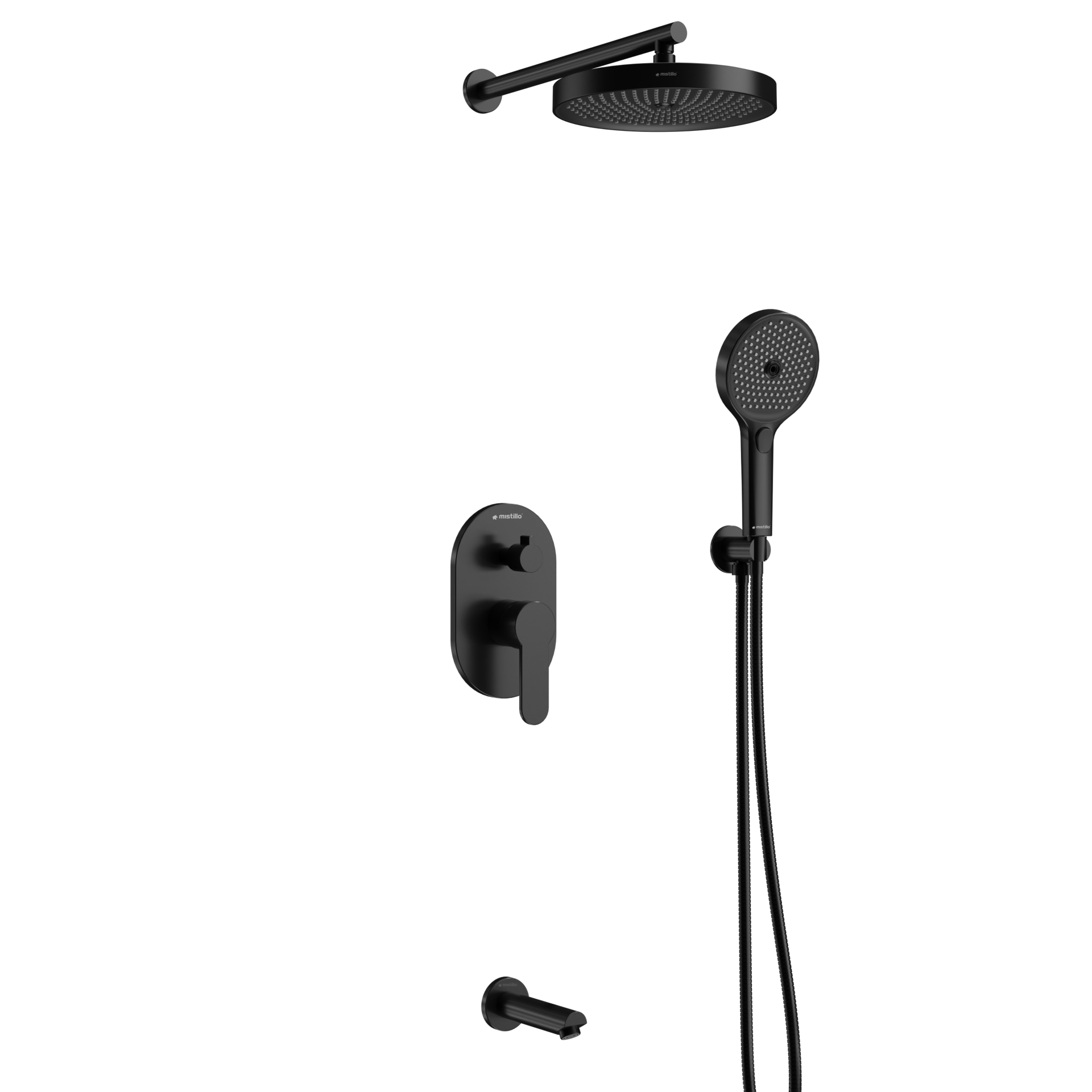 Mistillo Siyah Ankastre Duş Seti Mak151