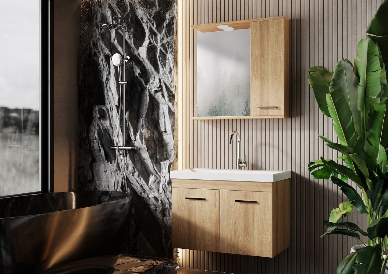 Karen Nil 60 cm Sonomo Banyo Dolabı