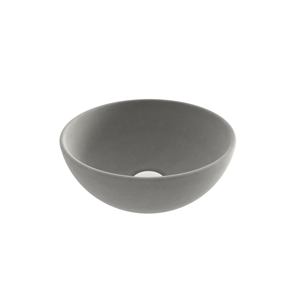 BOCCHI Sottile Slim Line Yuvarlak Mini Lavabo 26 cm, Mat Beton