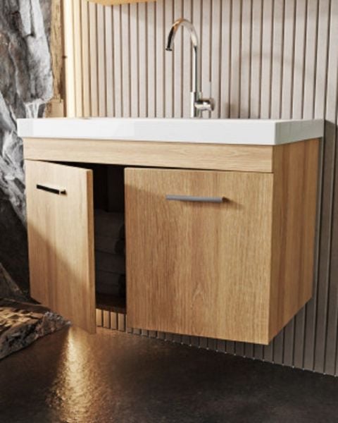 Karen Nil 80 cm Sonomo Banyo Dolabı