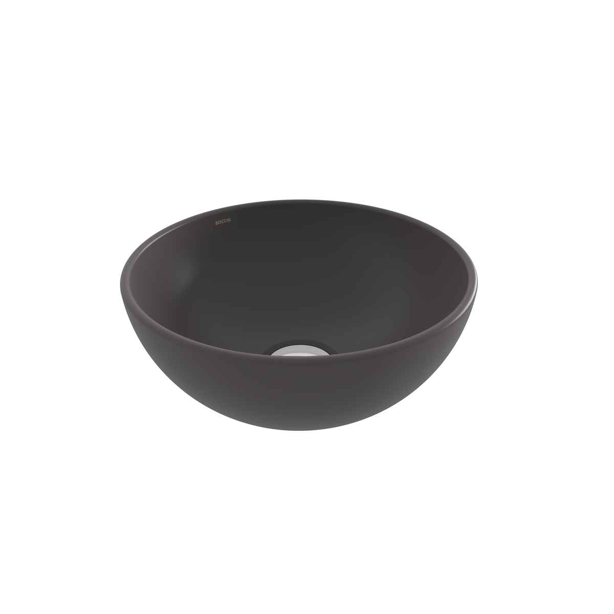 BOCCHI Sottile Slim Line Yuvarlak Mini Lavabo 26 cm, Mat Antrasit