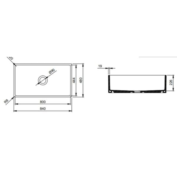 Classis 84 cm Seramik Mutfak Eviyesi