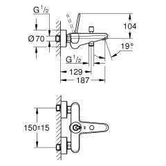Grohe Eurodisc Joy Tek Kumandalı Banyo Bataryası
