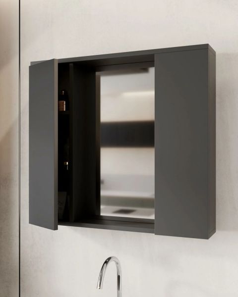 Karen Arya 80 cm Antrasit Banyo Dolabı
