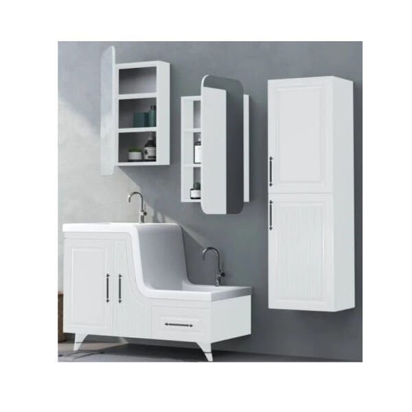 Shower Ceylin 100 cm Beyaz Banyo Dolabı