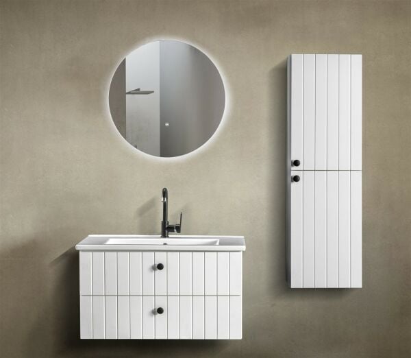 C Line 85 cm Beyaz Banyo Dolabı