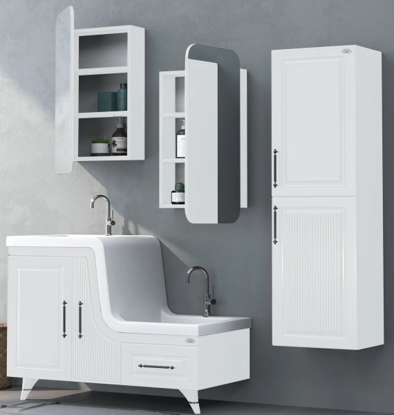 Shower Ceylin 100 cm Beyaz Banyo Dolabı