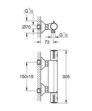 Grohe Grohtherm 800 Termostatik duş bataryası