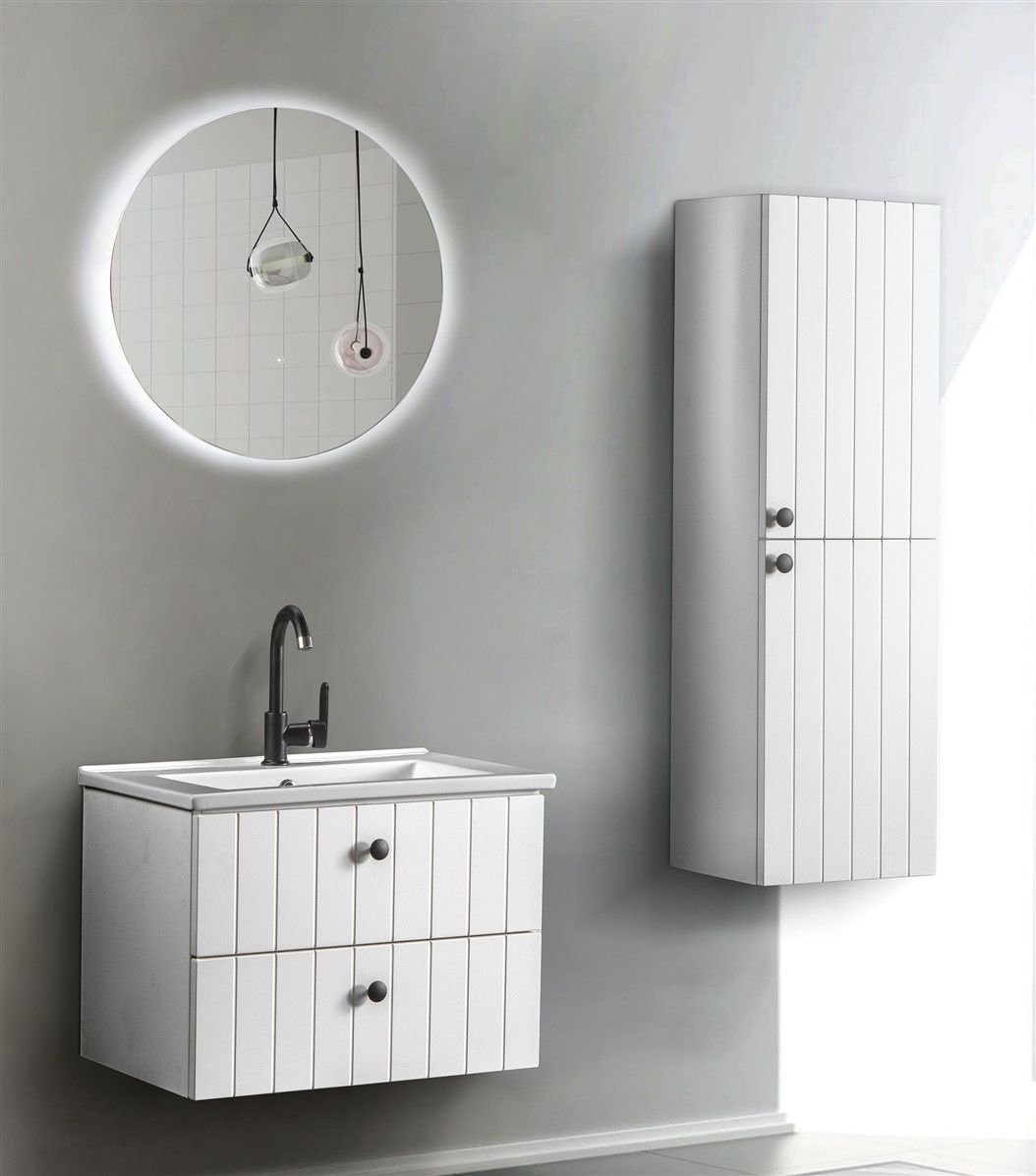 C Line 65 cm Beyaz Banyo Dolabı