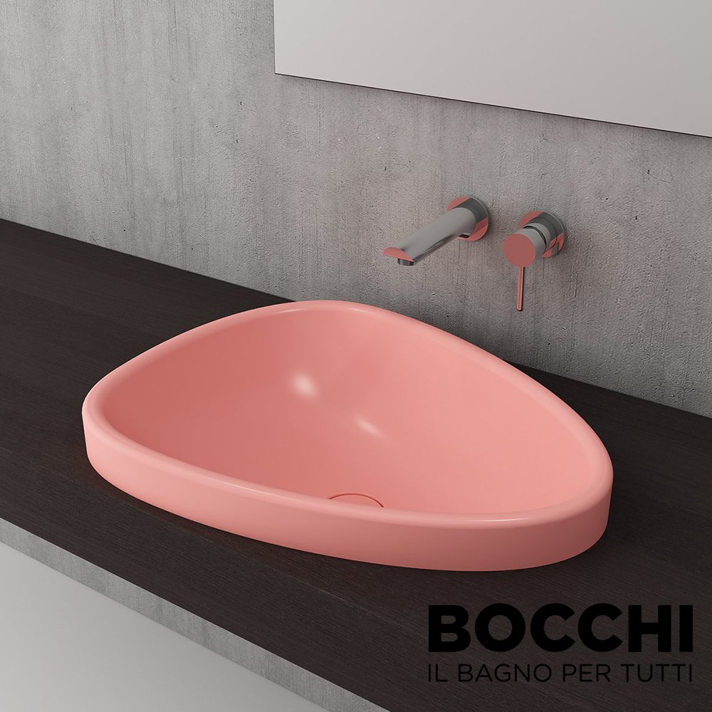 BOCCHİ Etna Tezgah Üstü Lavabo 58 cm Mat Somon