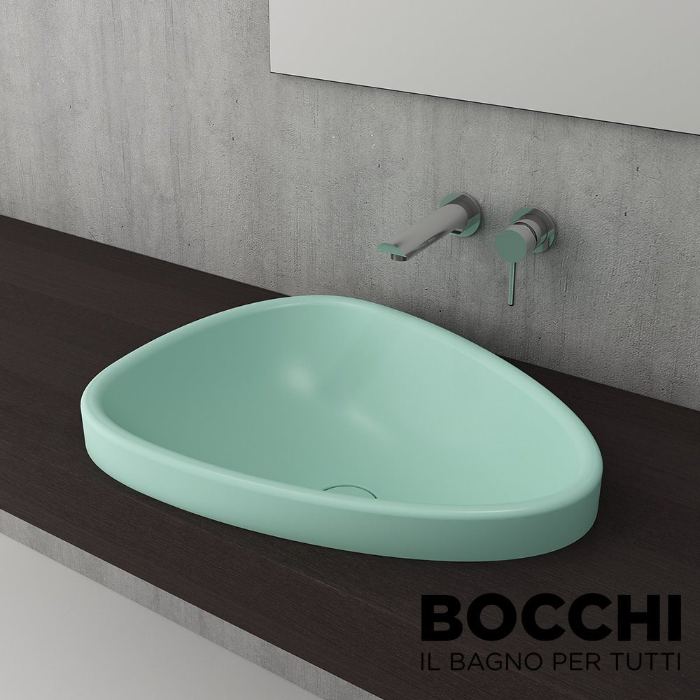 BOCCHİ Etna Tezgah Üstü Lavabo 58 cm Mat Mint Yeşil