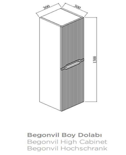 Karen Begonvil 80 cm Kaşmir Banyo Dolabı