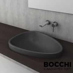 BOCCHİ Etna Tezgah Üstü Lavabo 58 cm Mat Antrasit