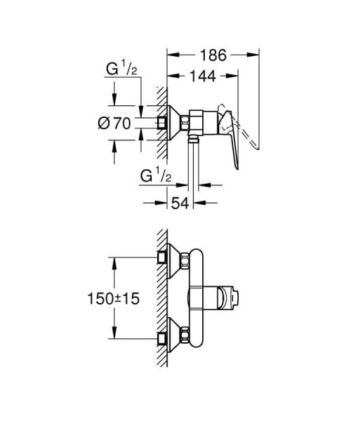 Grohe Bauedge duş bataryası