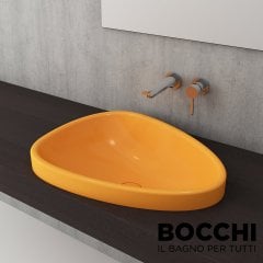 BOCCHİ Etna Tezgah Üstü Lavabo 58 cm Parlak Mandalina Sarısı