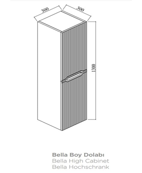 Karen Bella 100 cm Kaşmir Banyo Dolabı