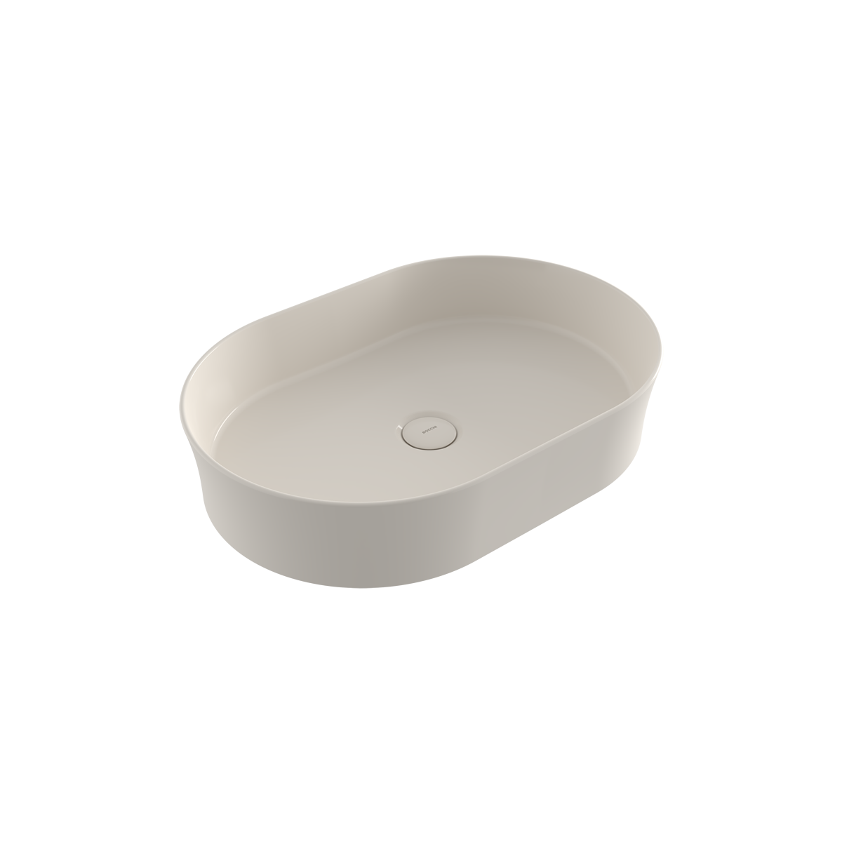 BOCCHI Sottile Slim Line Oval Lavabo 55 cm, Parlak Bisküvi