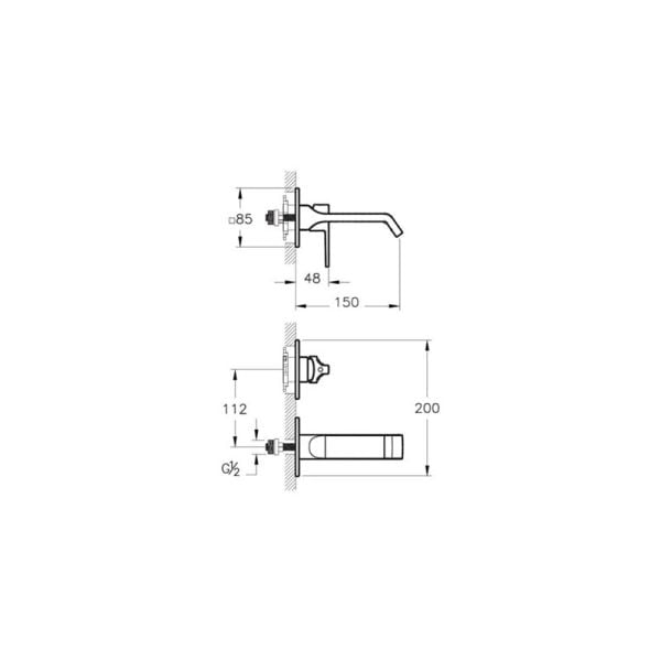 Vitra Suit Krom Ankastre Sıva Üstü Lavabo Bataryası A42782