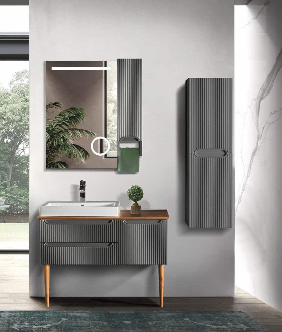 Bagnora Artemis 100 cm Antrasit Banyo Dolabı