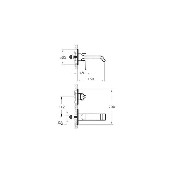 Vitra Suit Krom Ankastre Sıva Üstü Lavabo Bataryası Altın