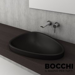 BOCCHİ Etna Tezgah Üstü Lavabo 58 cm Mat Siyah