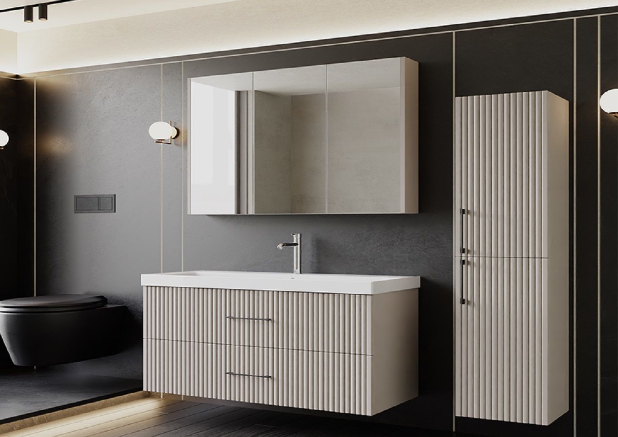 Karen Liana 100 cm Alman Kahve Banyo Dolabı