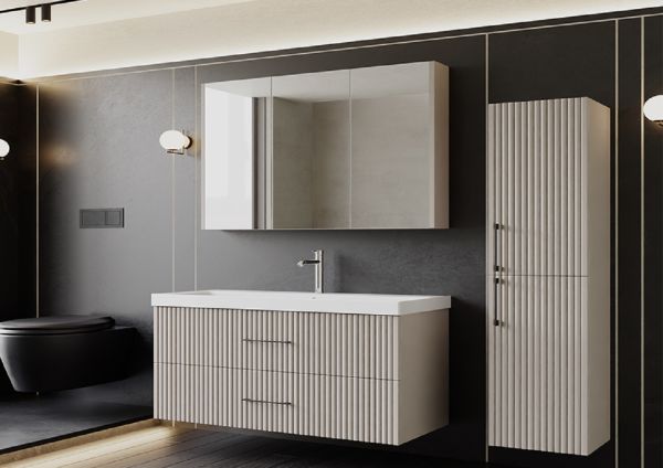 Karen Liana 100 cm Alman Kahve Banyo Dolabı
