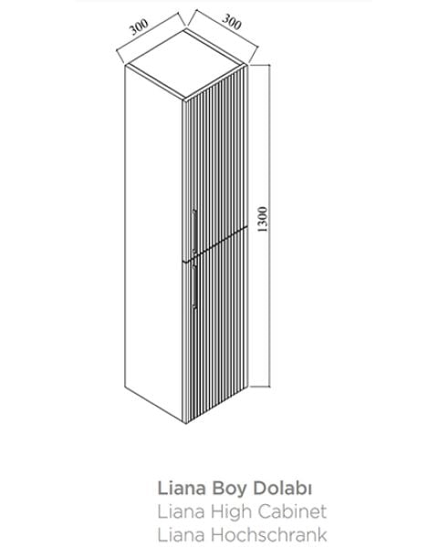 Karen Liana 100 cm Alman Kahve Banyo Dolabı