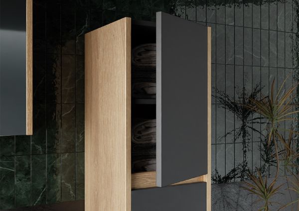 Karen Dallas 80 cm Sonomo/Antrasit Banyo Dolabı